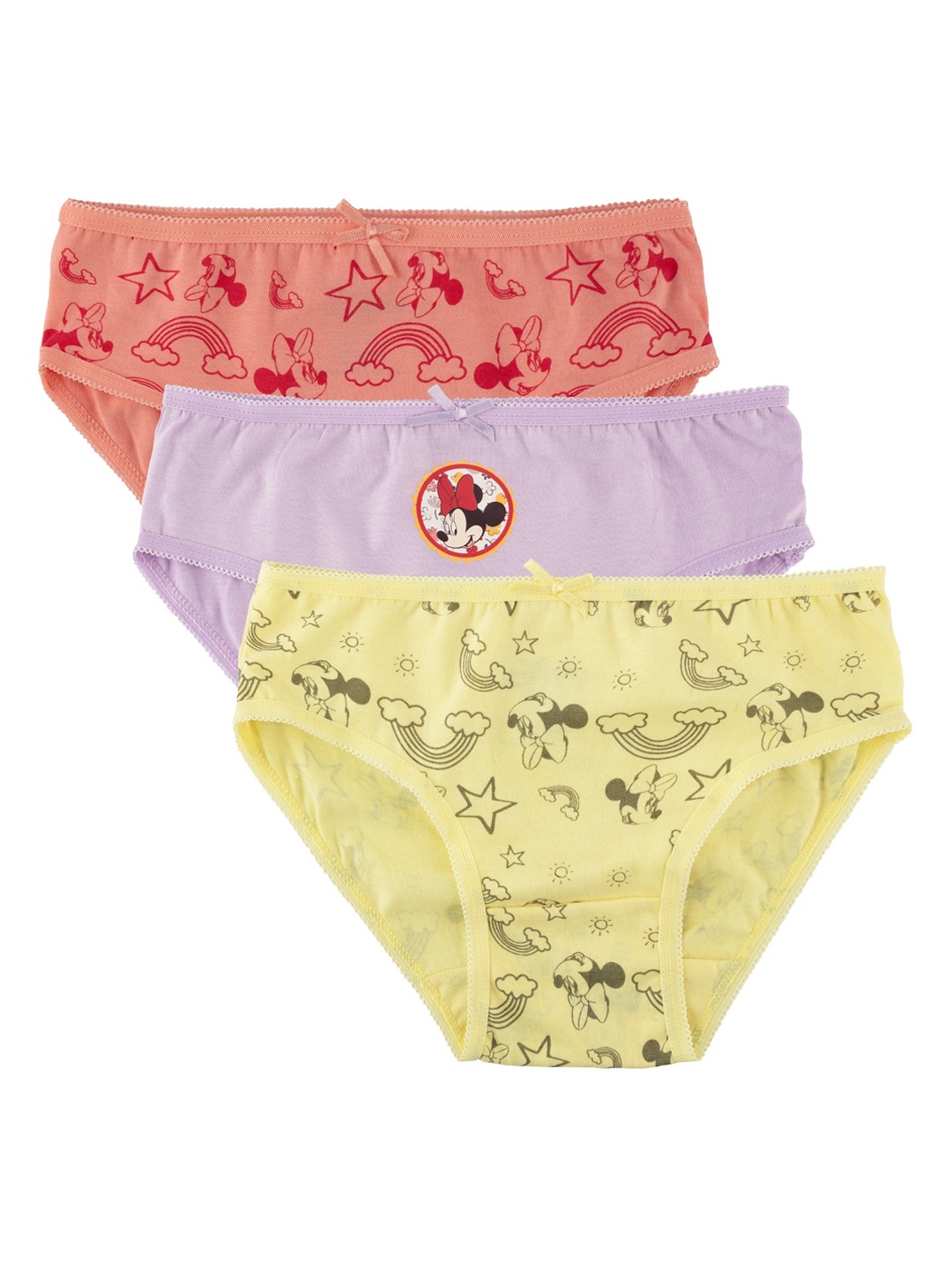 

Nuluv Girls Pack Of 3 Assorted Pure Cotton Basic Briefs