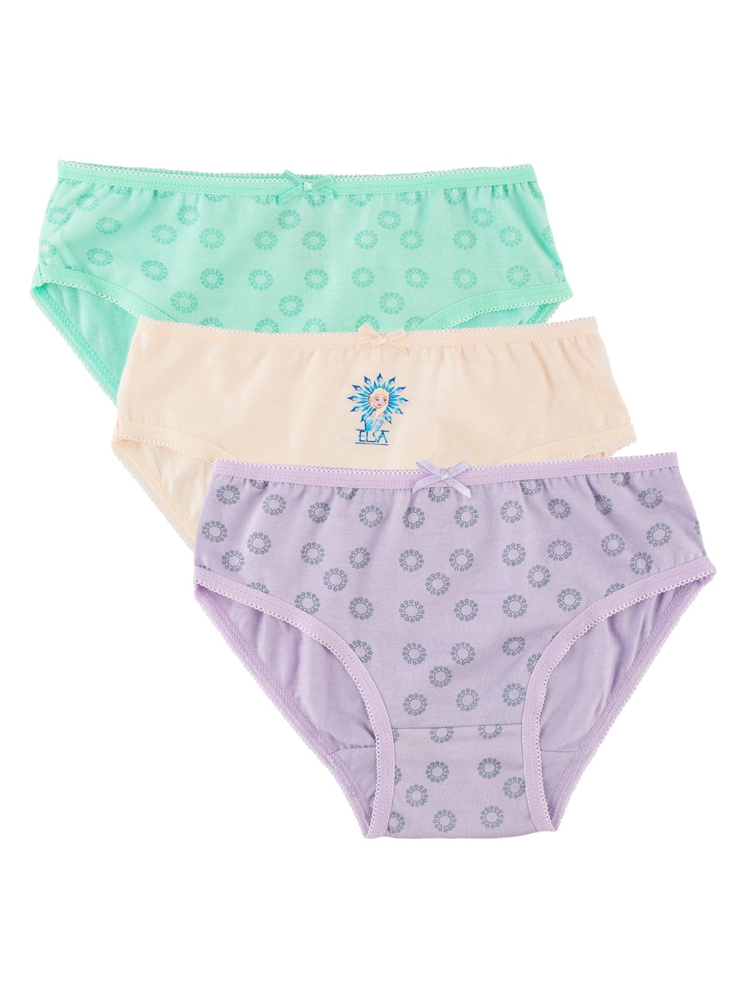 Nuluv Girls Pack Of 3 Assorted Frozen Elsa Pure Cotton Basic Briefs