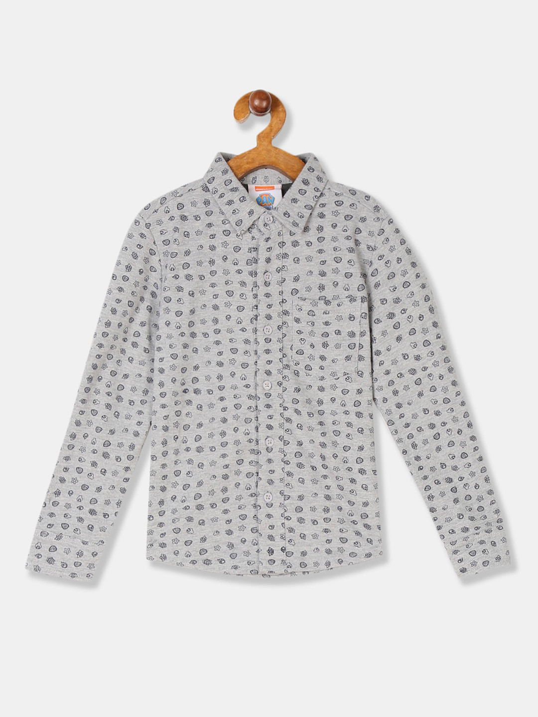 

Colt Boys Grey Opaque Graphic Printed Casual Shirt