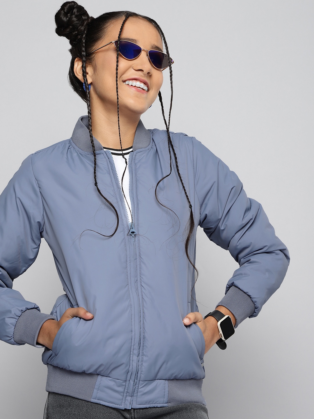 

JUSTICE Girls Blue Bomber Jacket