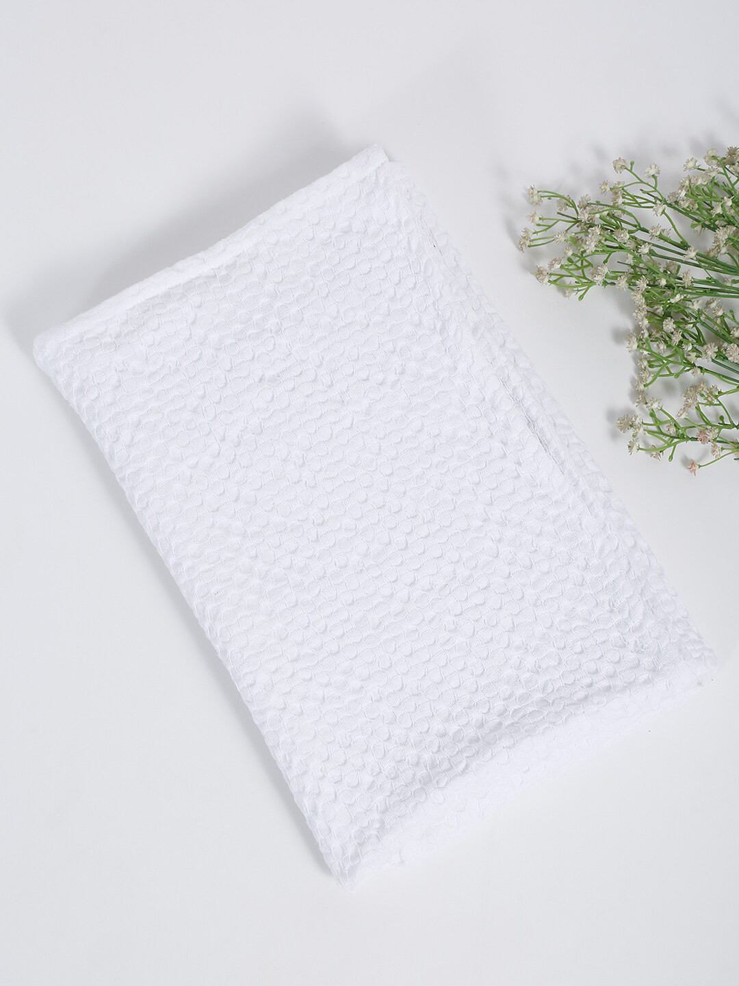 

Fabindia White Woven 250 GSM Cotton Bath Towel
