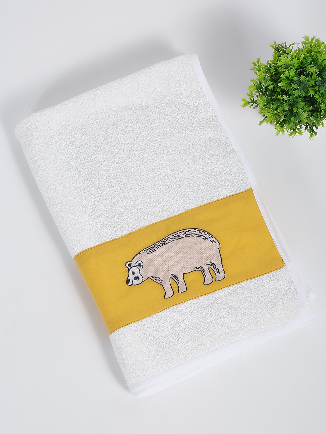 

Fabindia White Printed 270 GSM Cotton Bath Towel