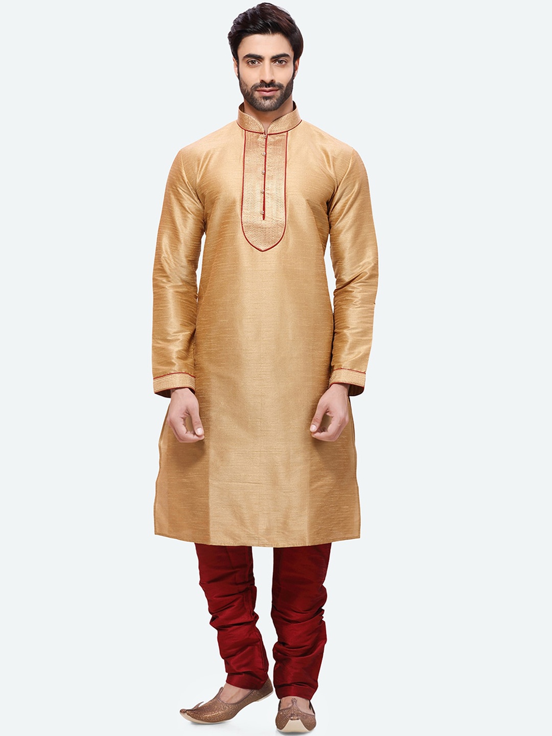 

RG DESIGNERS Men Gold-Toned Empire Kurta with Pyjamas