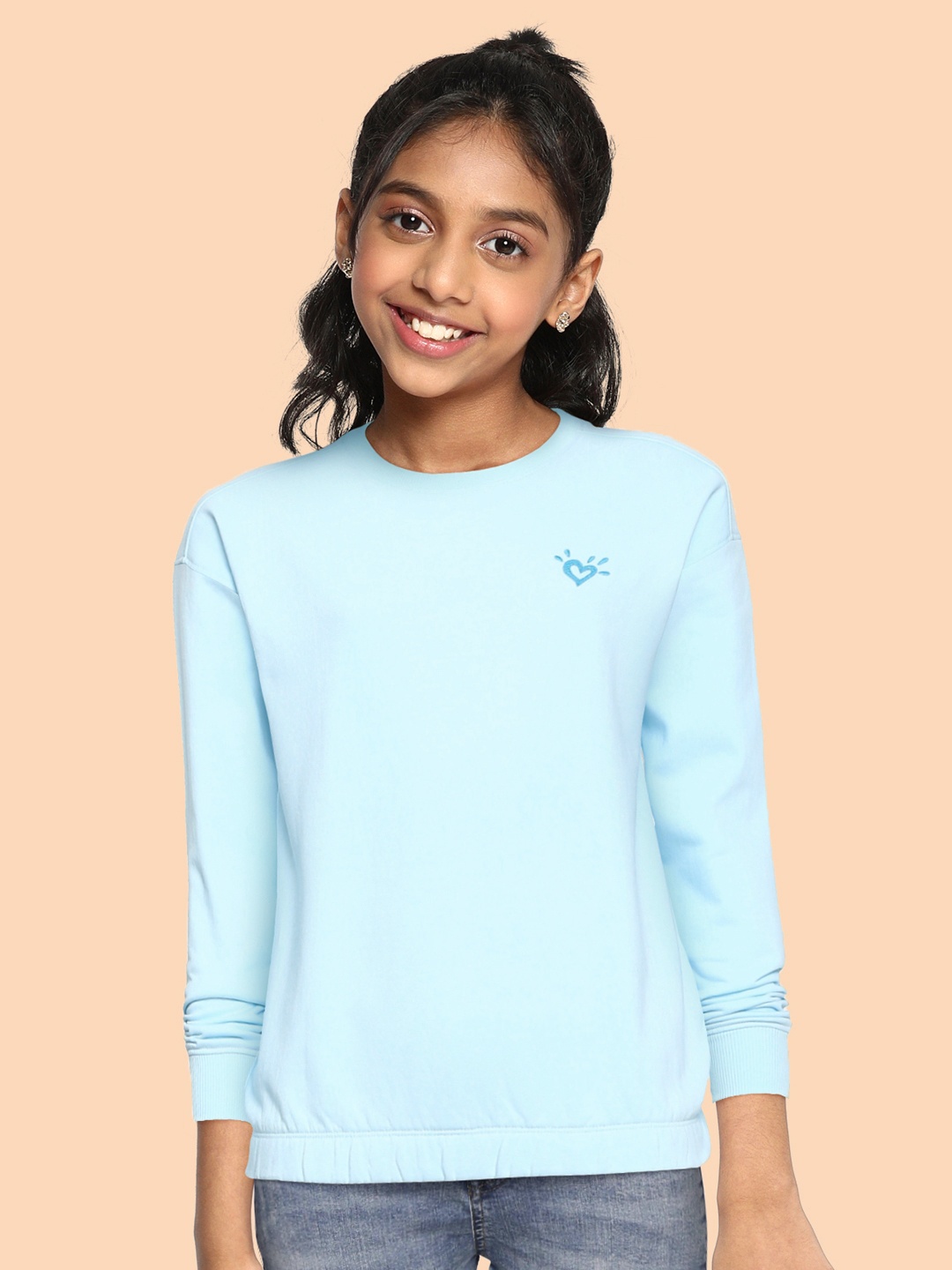 

JUSTICE Girls Blue Solid Sweatshirt