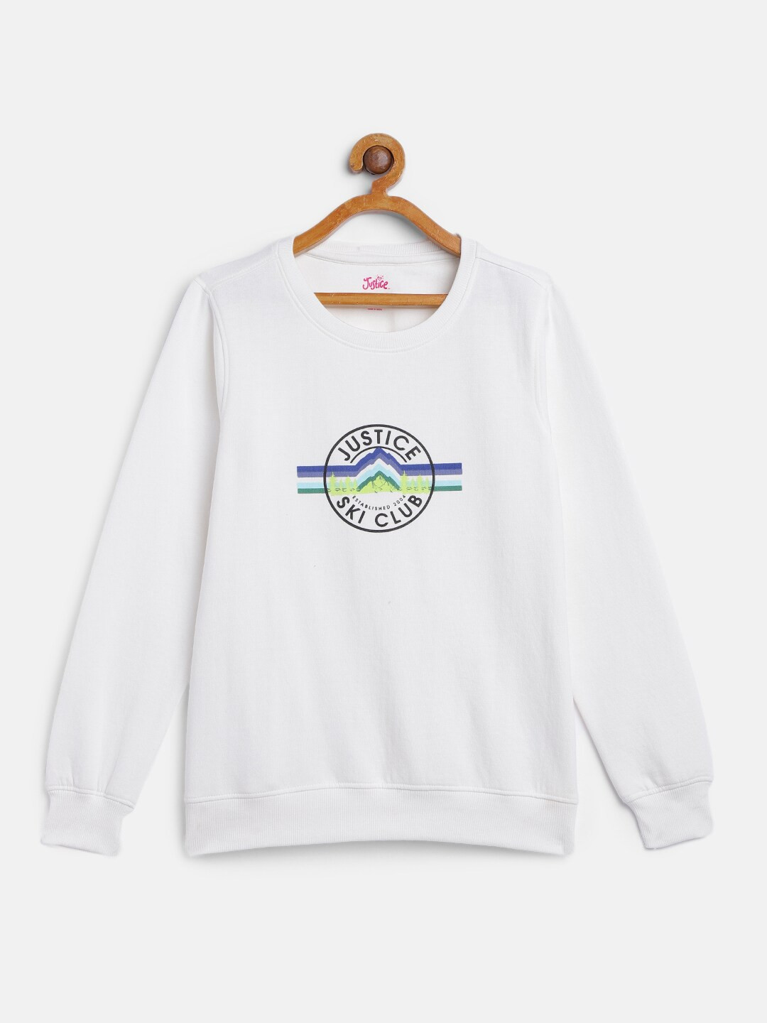 

JUSTICE Girls White Solid Sweatshirt