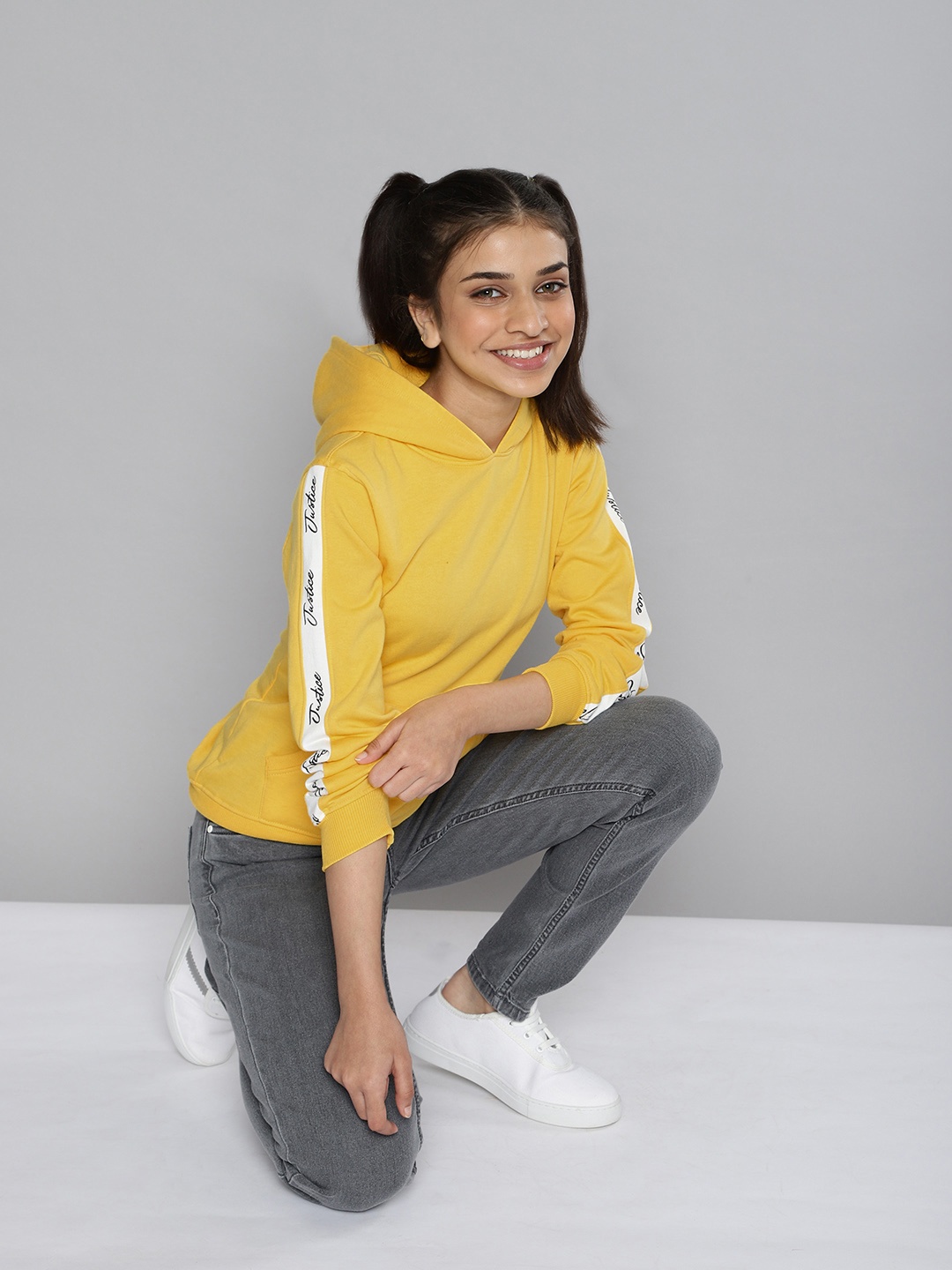 

JUSTICE Girls Yellow Hooded Sweatshirt
