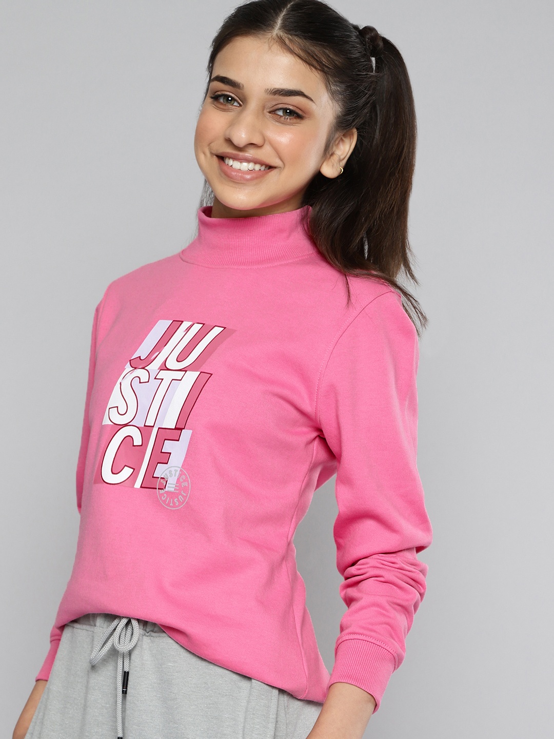 

JUSTICE Girls Pink Printed Sweatshirt