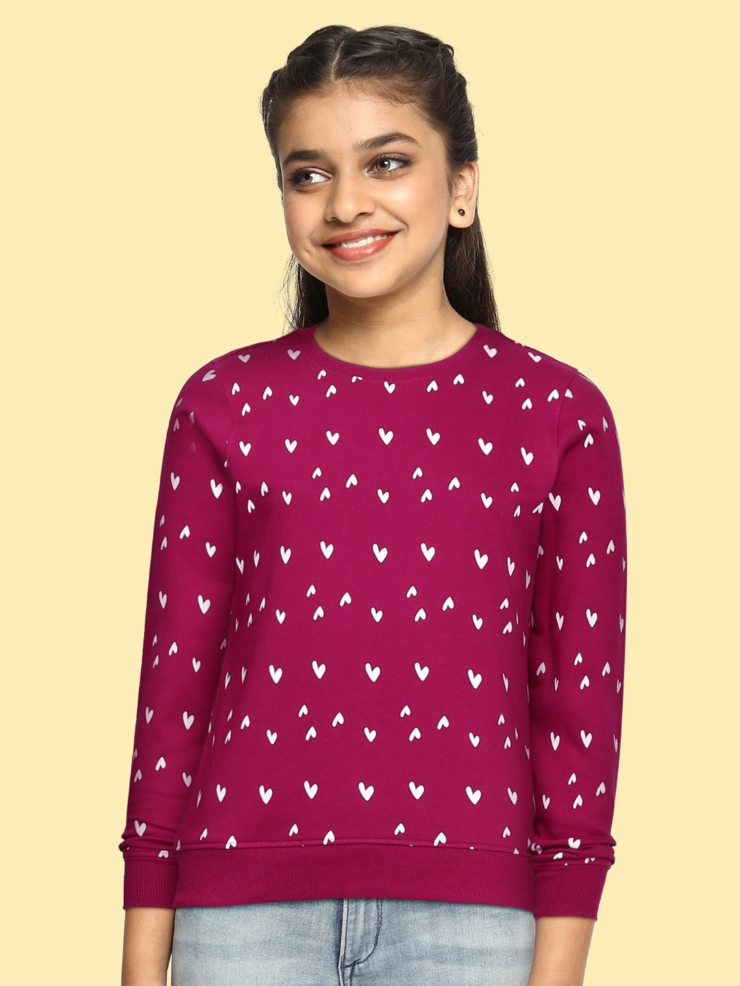 

JUSTICE Girls Burgundy Printed Sweatshirt