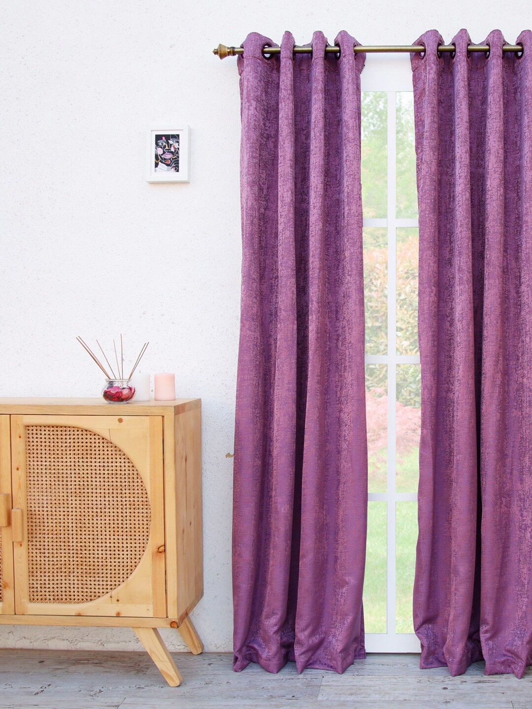 

Ariana Lavender Nobel Abstract Printed Long Door Curtain
