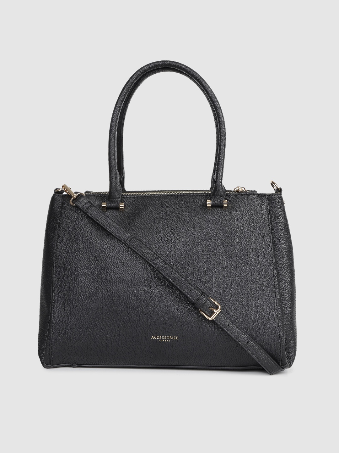 

Accessorize London Women Faux Leather Mariah Work Tote, Black