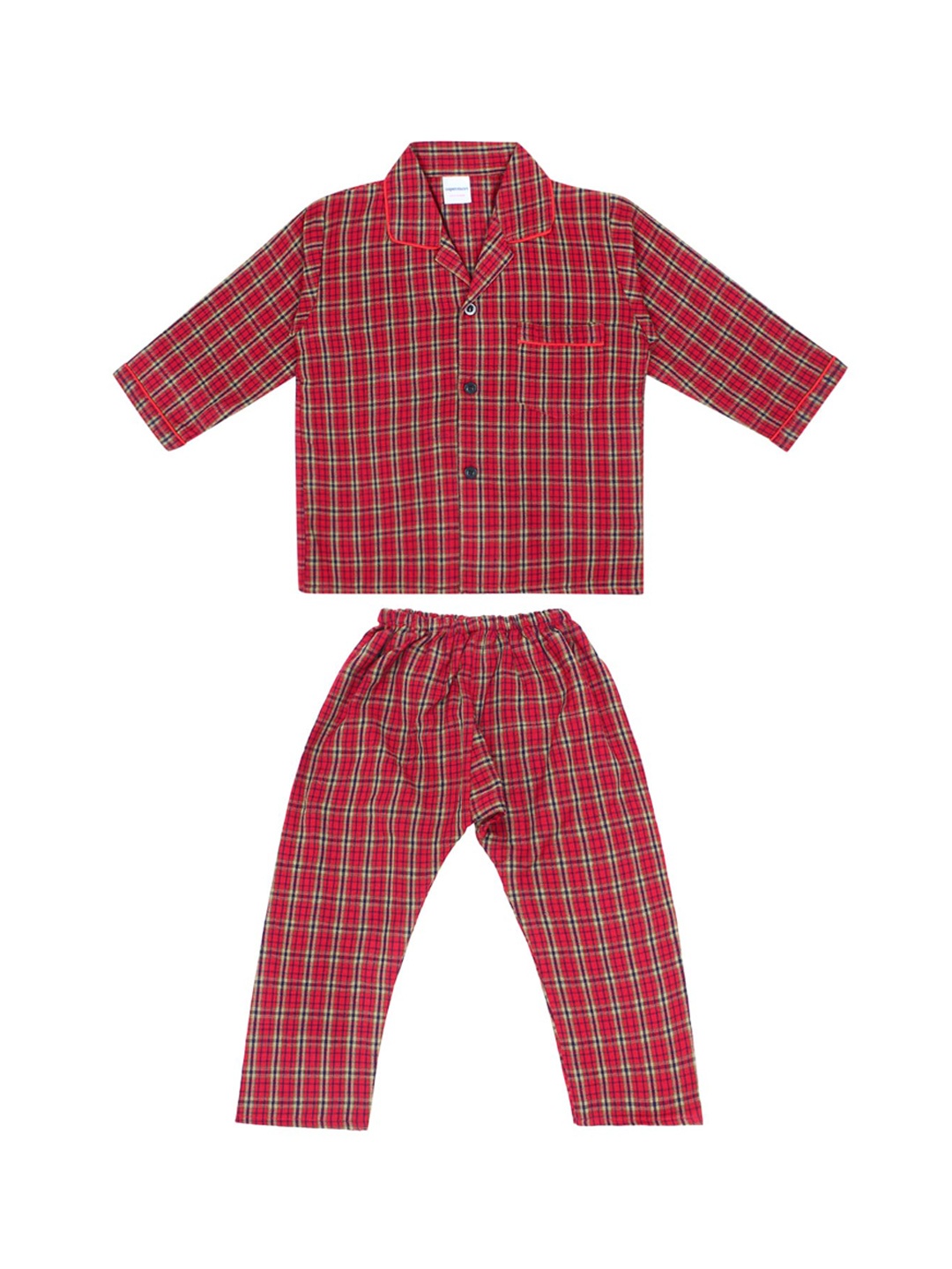 

Superminis Unisex Kids Red & Blue Checked Night Suit