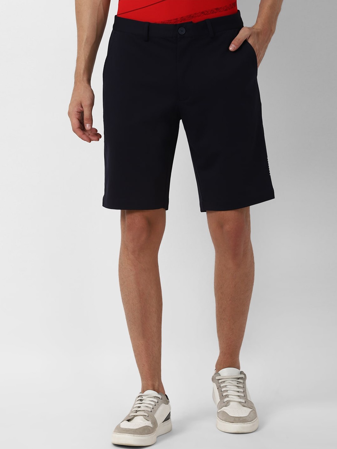 

Louis Philippe Sport Men Navy Blue Slim Fit Regular Shorts