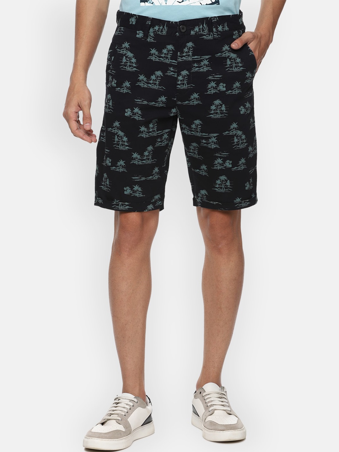 

Louis Philippe Sport Men Black Printed Slim Fit Regular Shorts