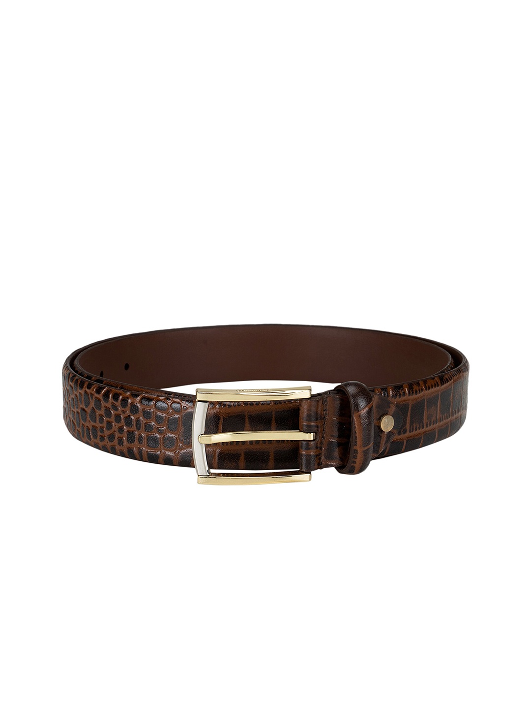 

Da Milano Men Brown Textured Leather Belt