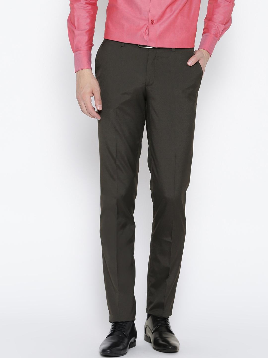 

John Players Men Brown Slim Fit Trousers