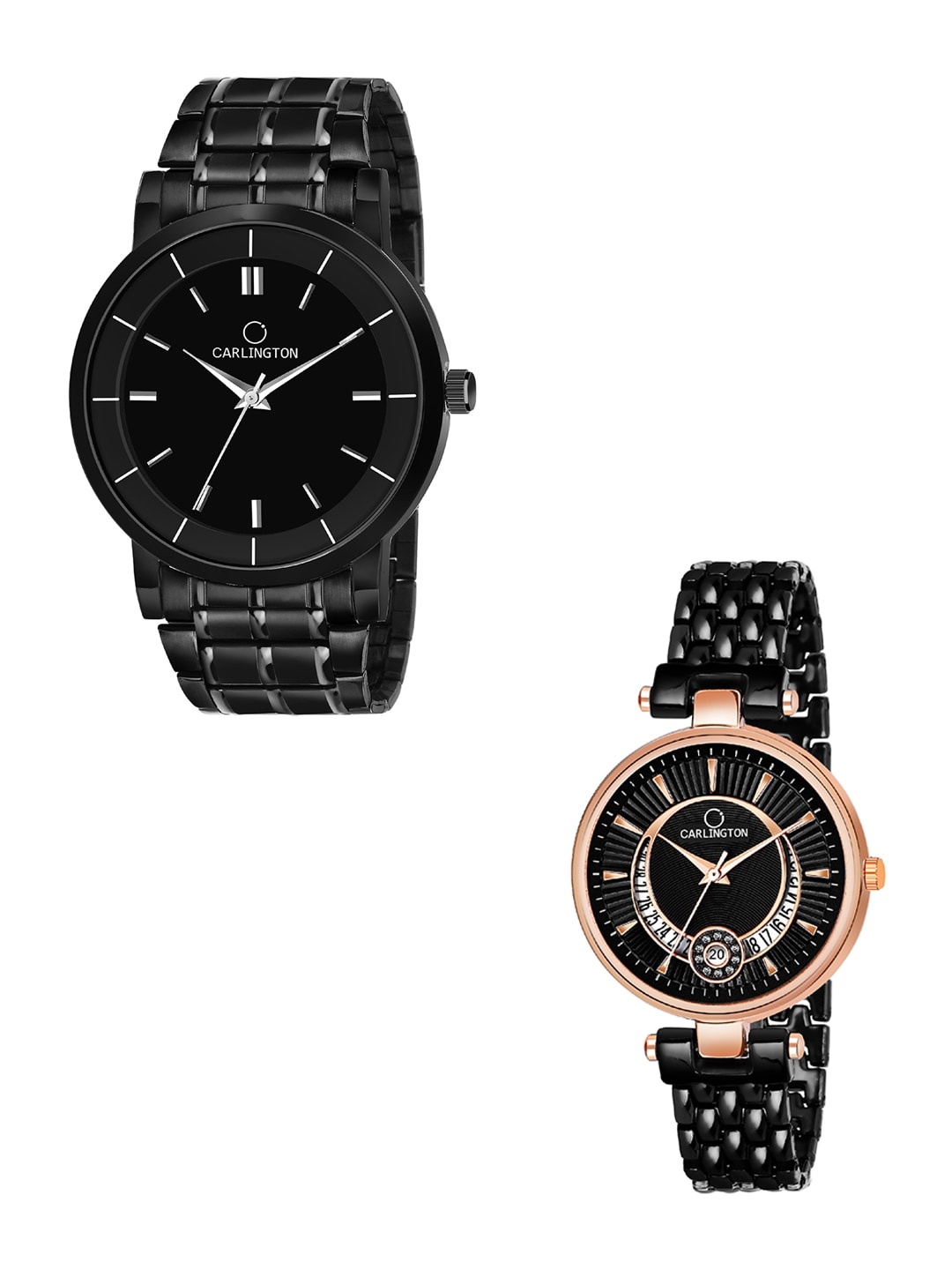 

CARLINGTON Unisex Set Of 2 Watches CT-6040BB, Black