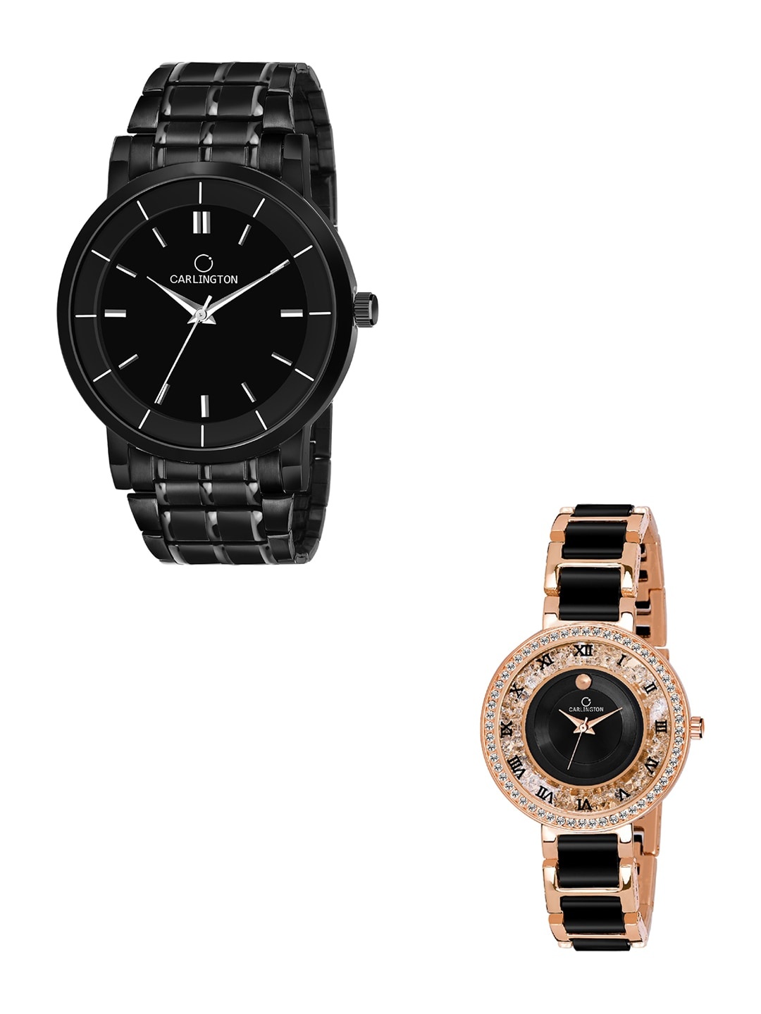 

CARLINGTON Unisex Set Of 2 Watches CT-6040BB, Black