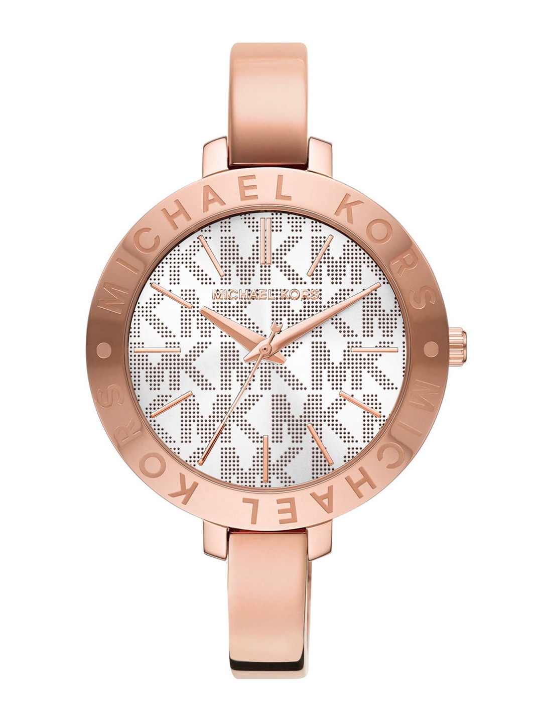 

Michael Kors Women White Printed Dial & Rose Gold-Plated Stainless Steel Straps Analogue Watch MK4623
