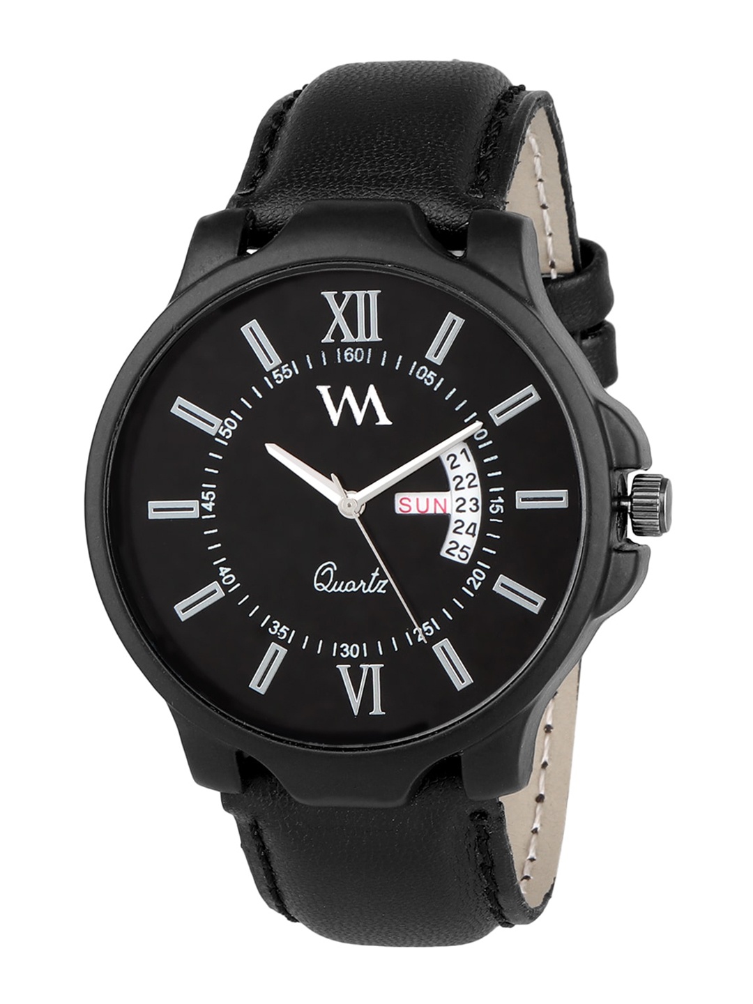 

WM Women Black Dial & Black Leather Straps Analogue Watch INTR000142