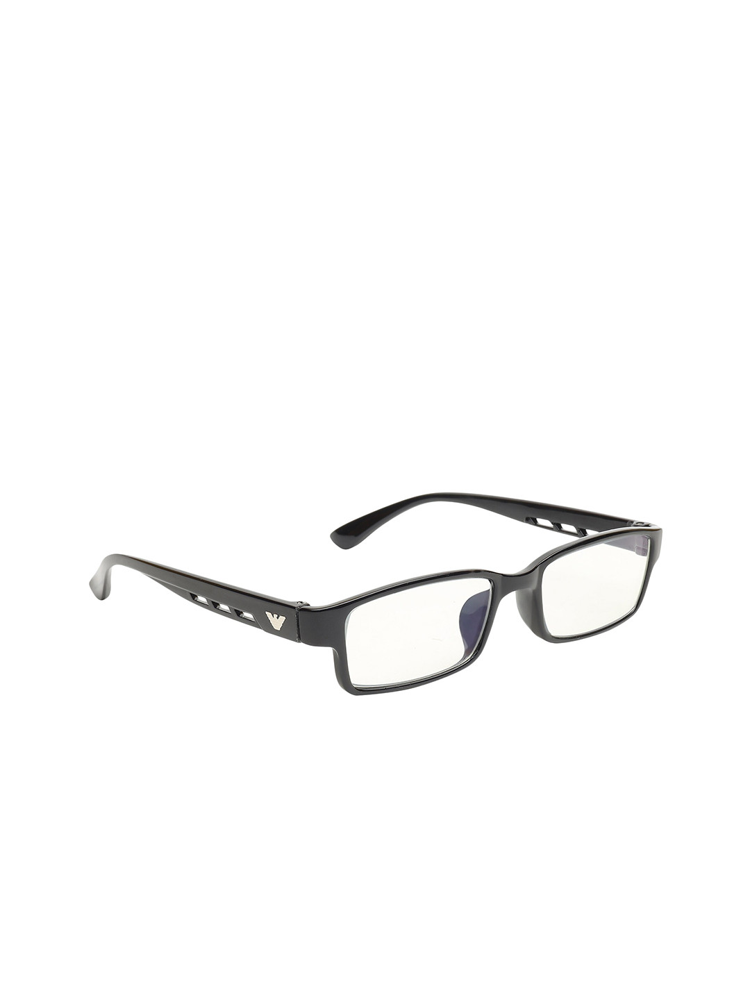 

SCAGLIA Unisex Clear Lens & Black Rectangle Sunglasses with UV Protected Lens, Transparent