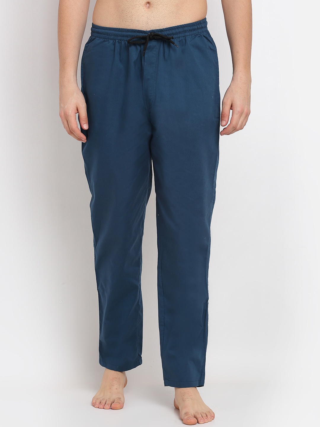 

Jainish Men Teal Solid Cotton Lounge Pants