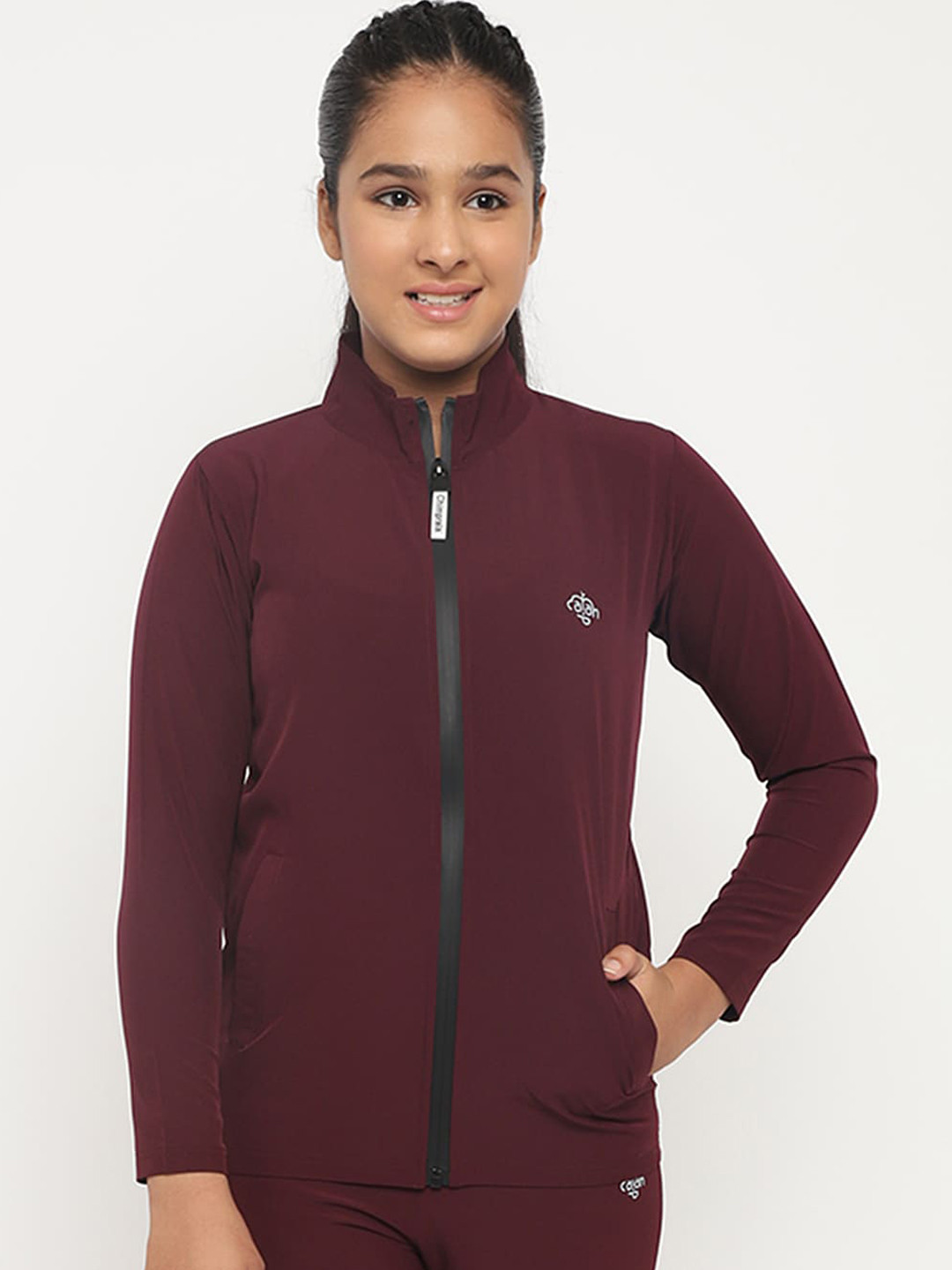 

CHIMPRALA Girls Maroon Water Resistant Tailored Jacket