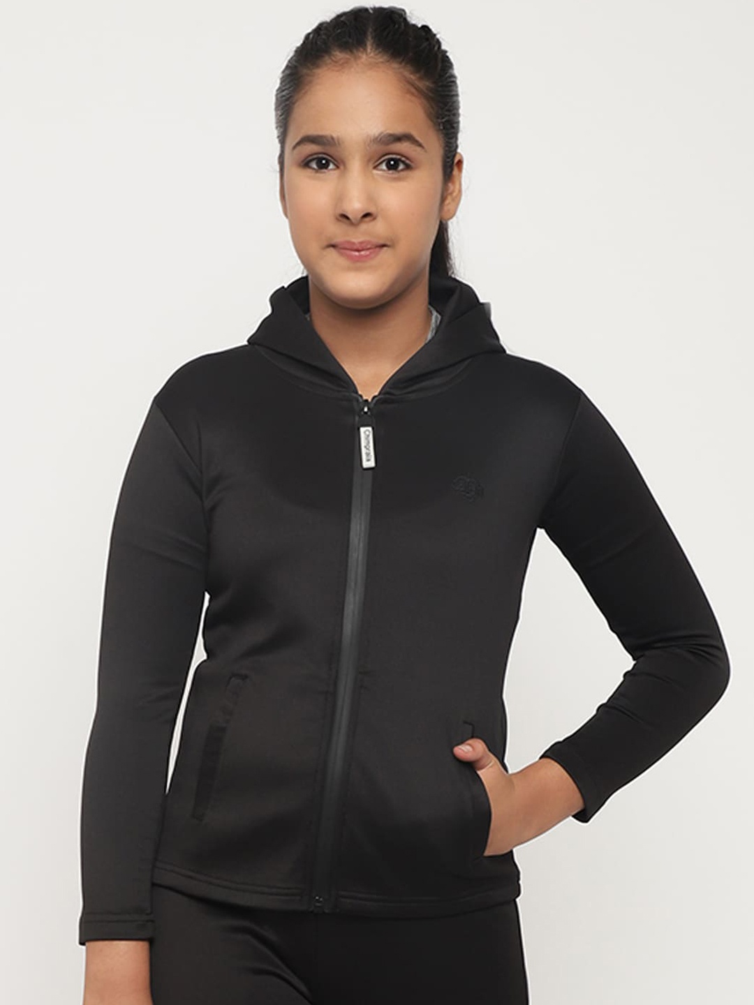 

CHIMPRALA Girls Black Lightweight Sporty Jacket