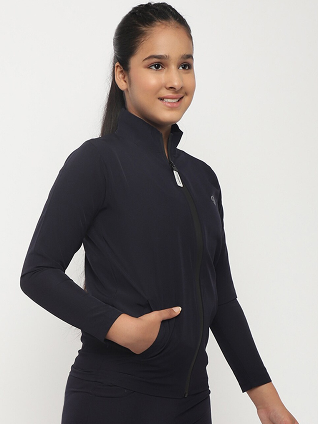 CHIMPRALA Girls Navy Blue Water Resistant Sporty Jacket