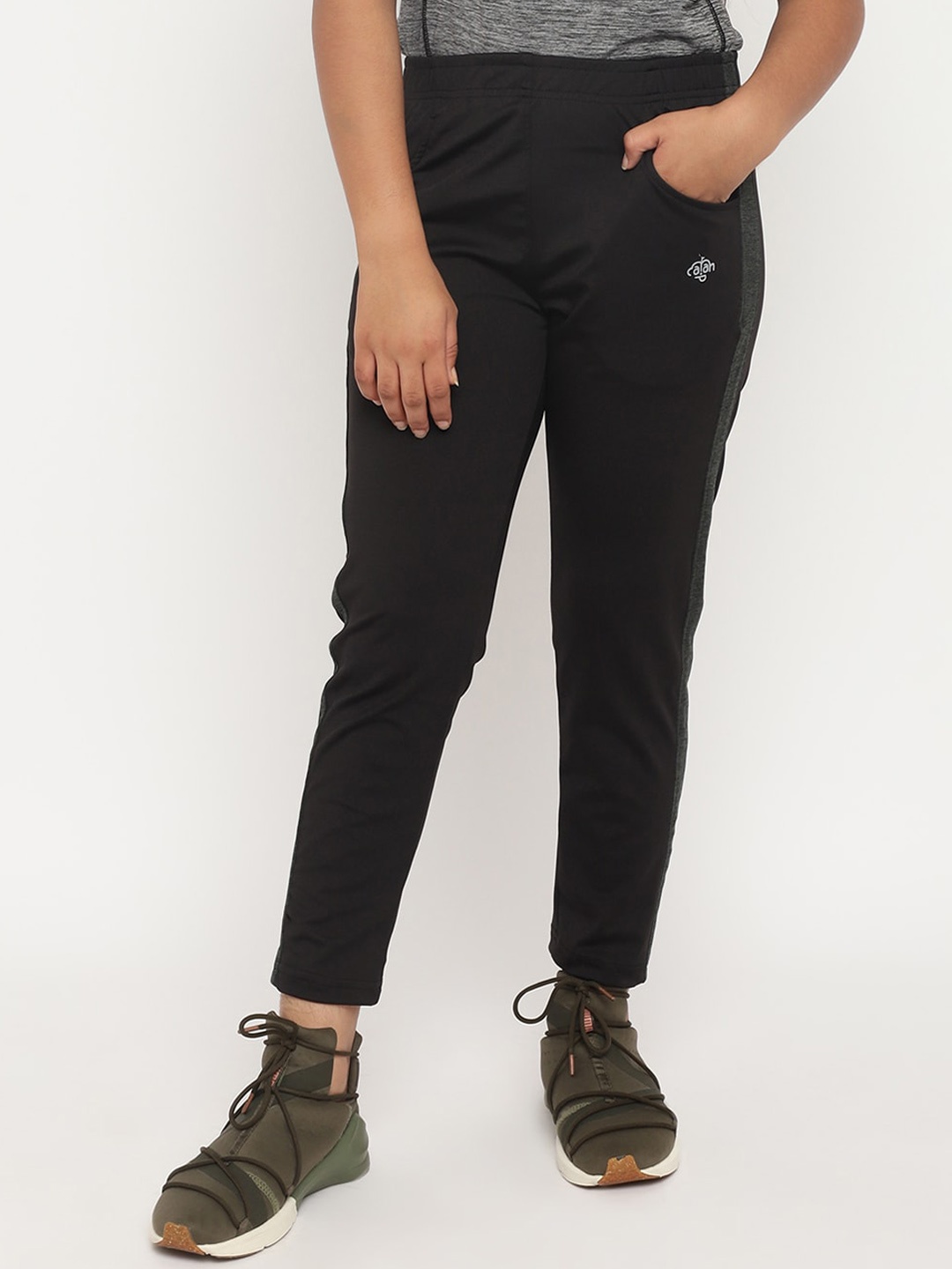 

Chimprala Girls Black Solid Track Pants