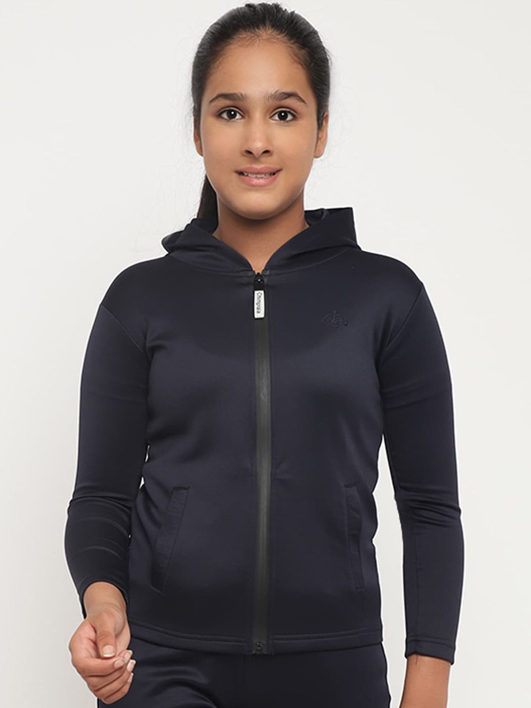 

CHIMPRALA Girls Navy Blue Lightweight Dry Fit Sporty Jacket