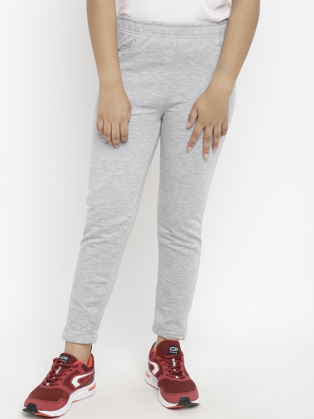 

CHIMPRALA Girls Grey Cotton Solid Track Pants