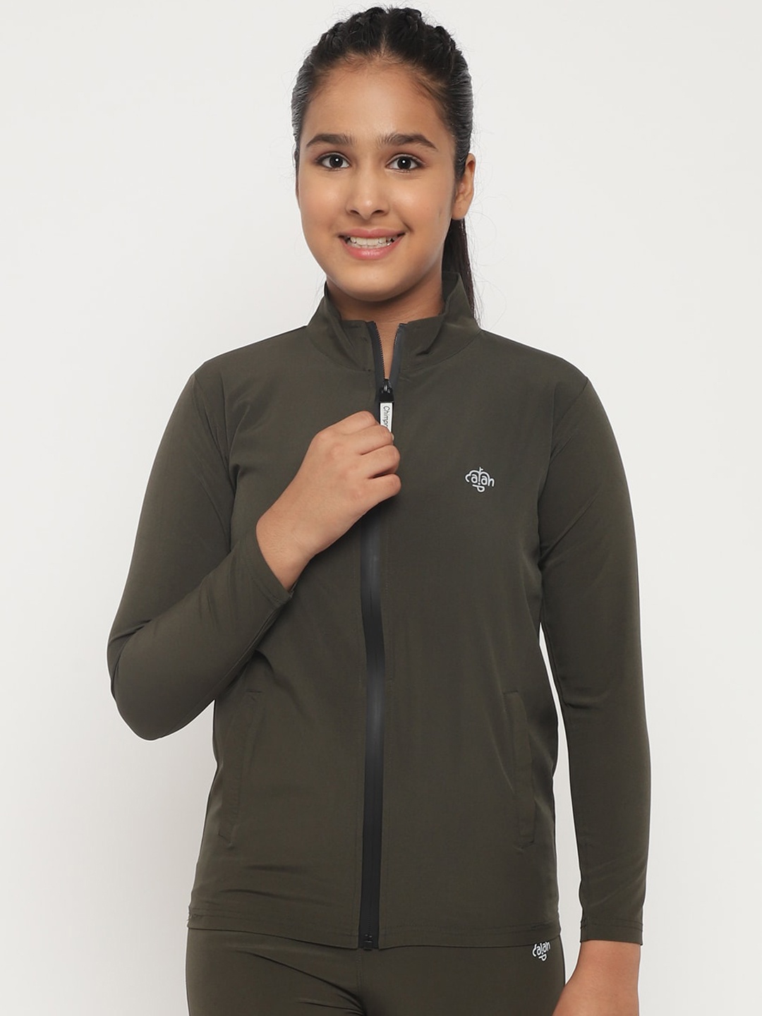 

CHIMPRALA Girls Green Water Resistant Sporty Jacket