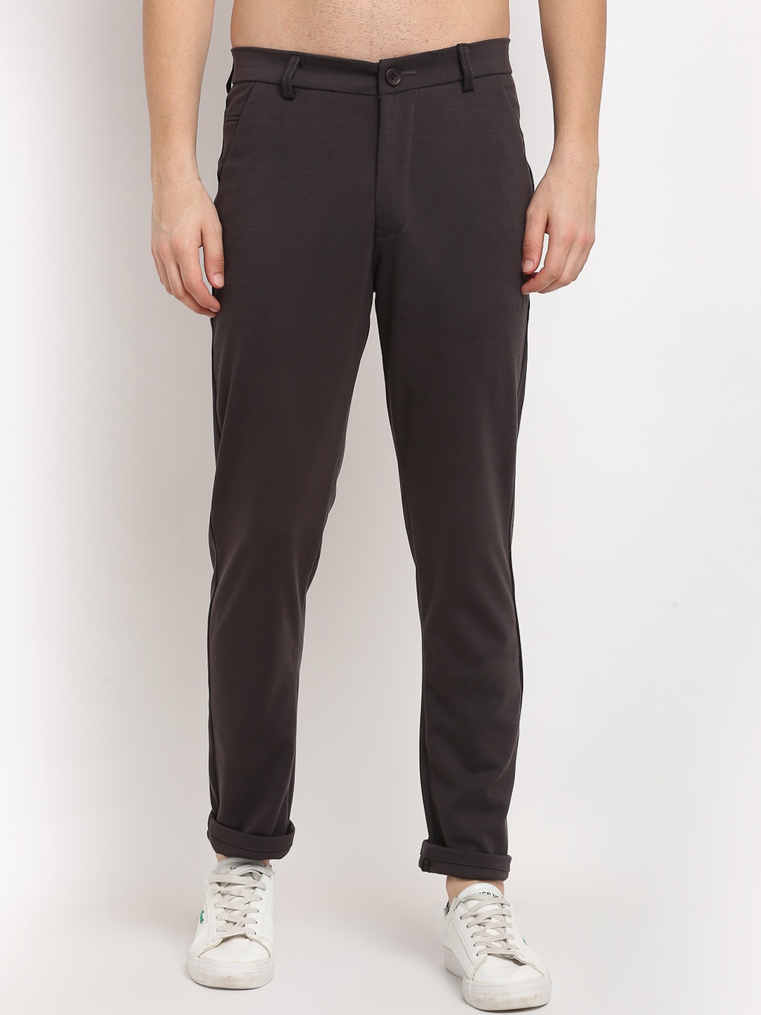 

JAINISH Men Brown Tapered Fit Chinos Trousers
