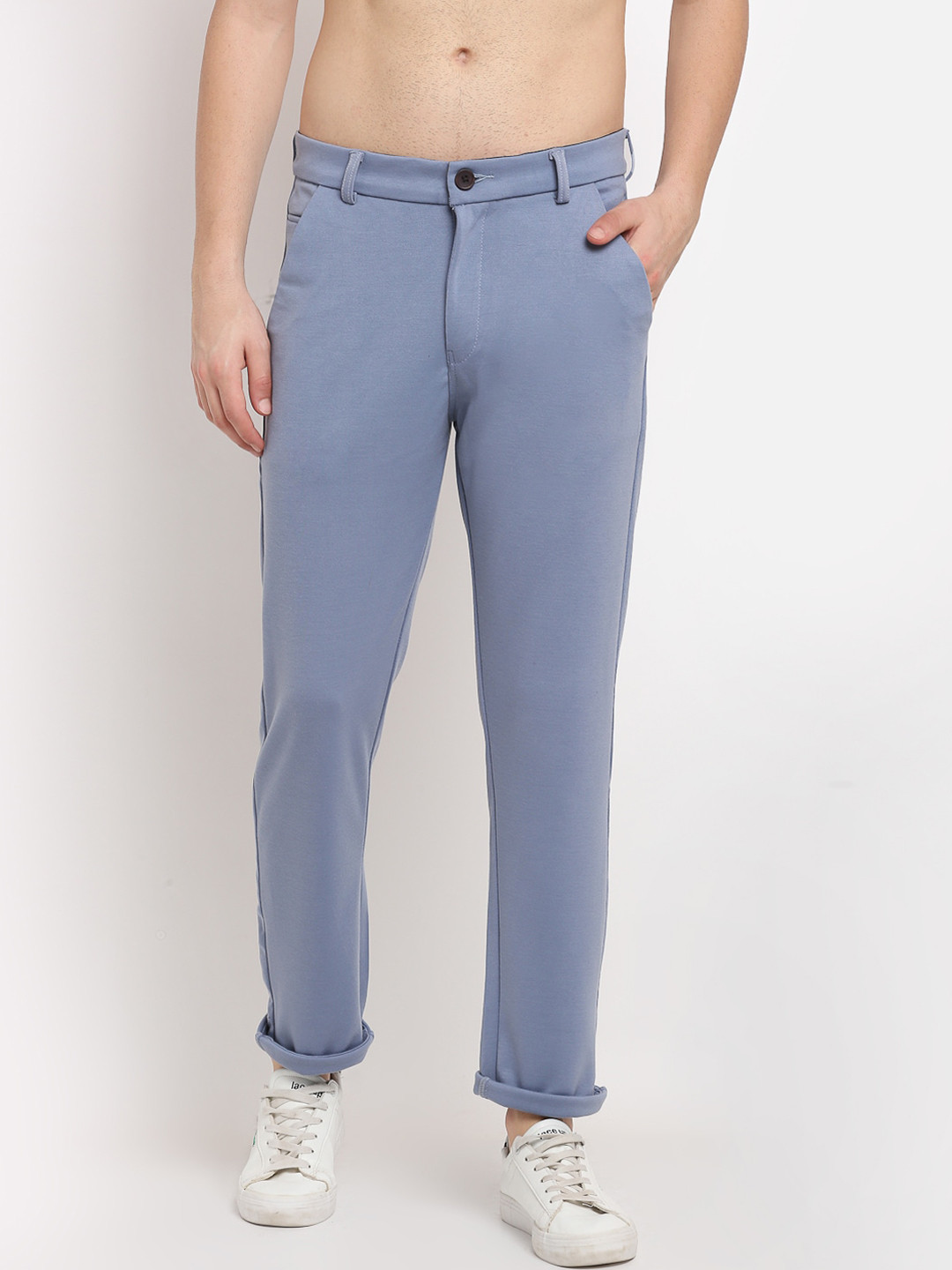

JAINISH Men Grey Tapered Fit Chinos Trousers