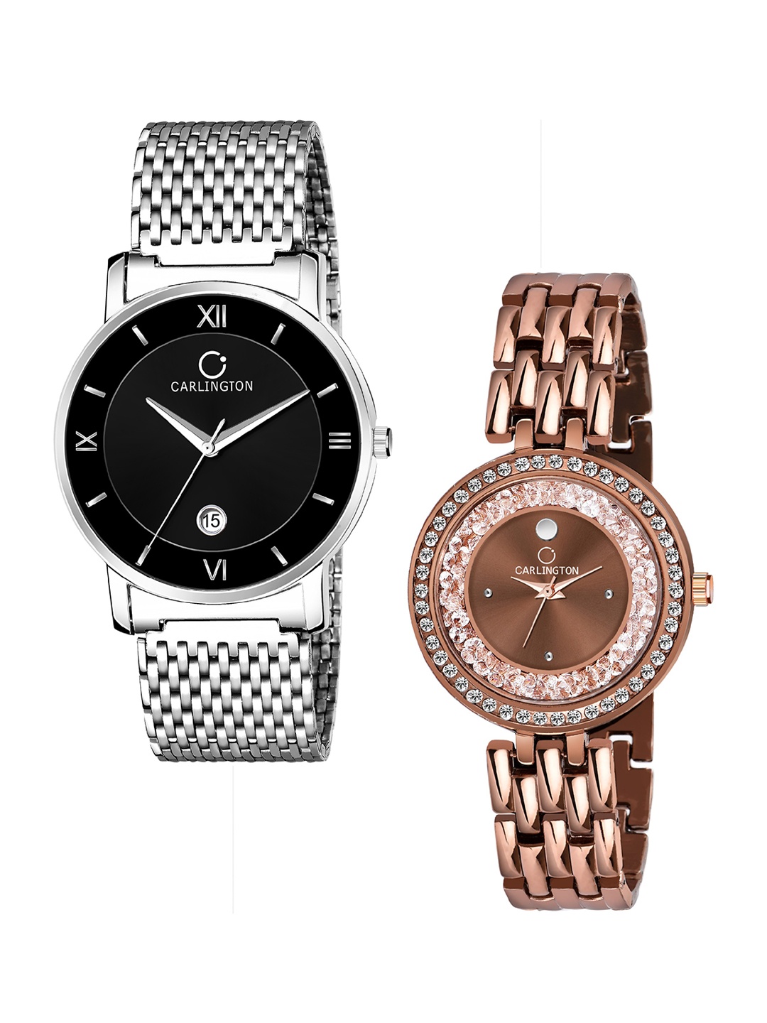 

CARLINGTON Unisex Set Of 2 Watches G02, Black