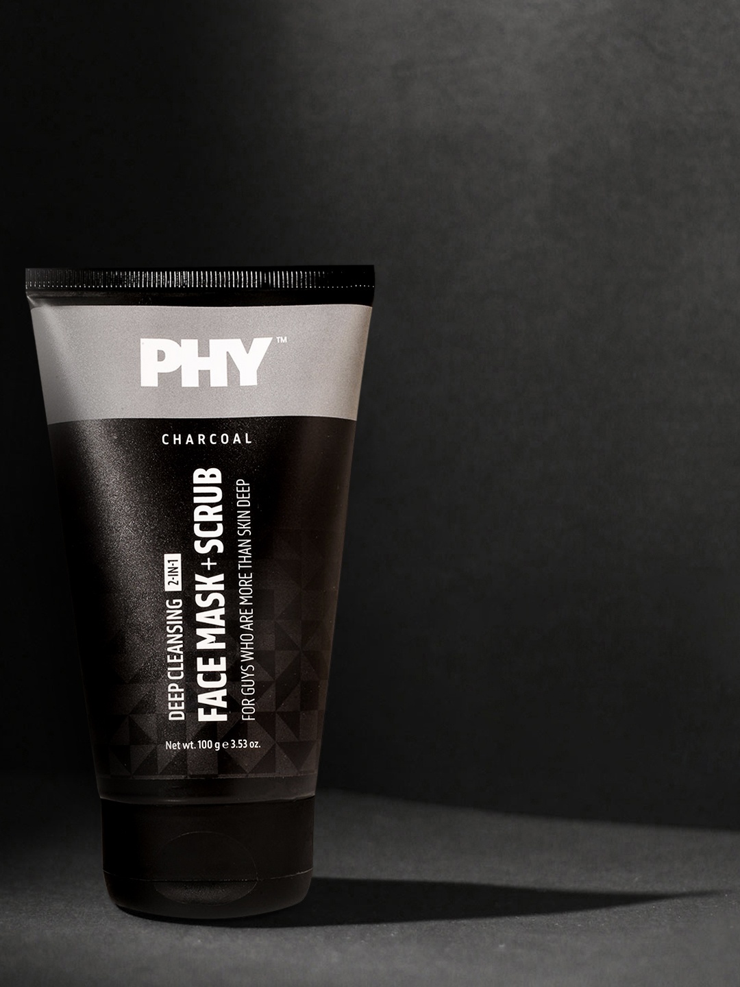 

Phy Men 2-in-1 Charcoal Face Mask & Scrub, Black