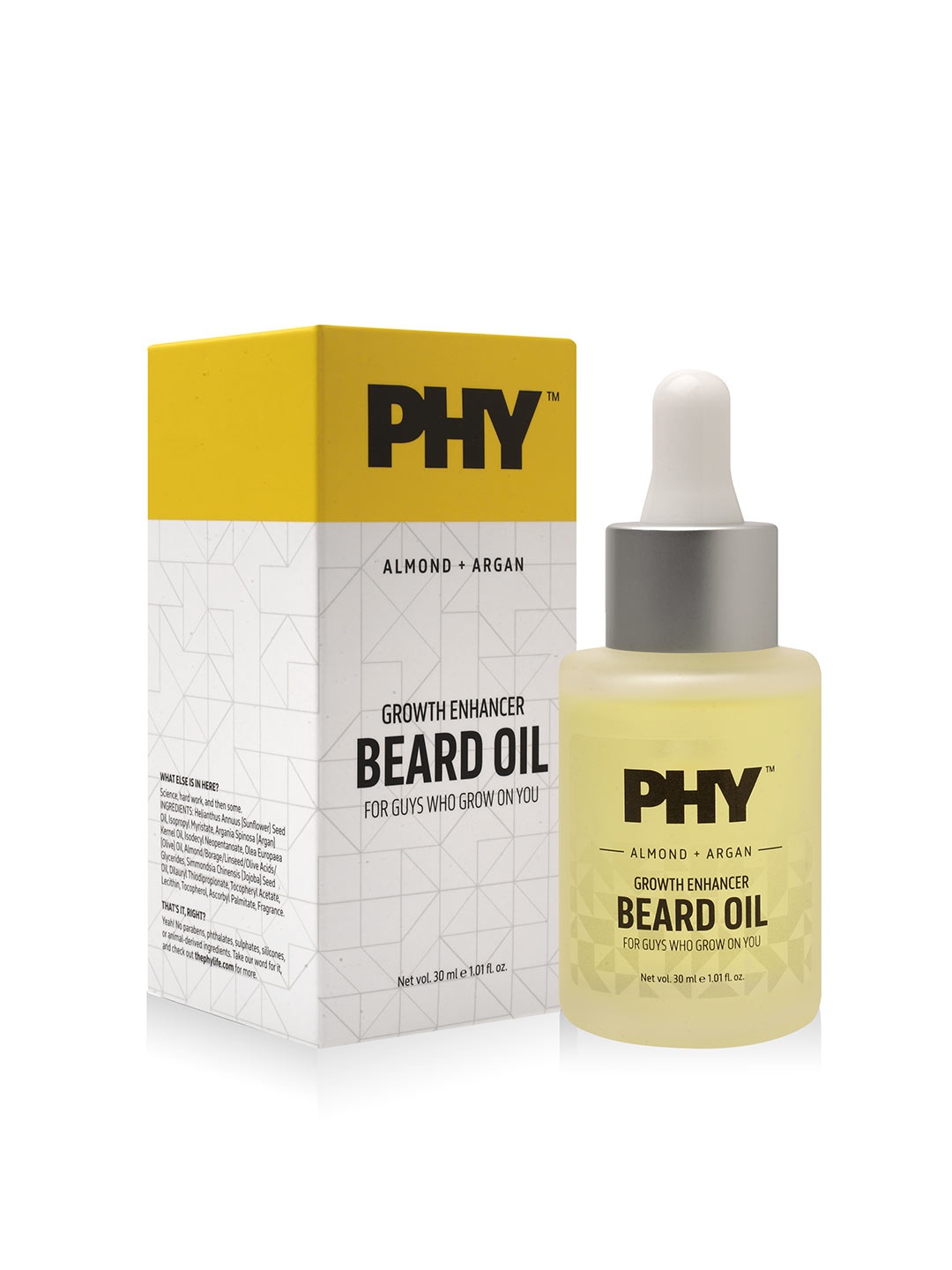

Phy Men Almond & Argan Beard Oil, White
