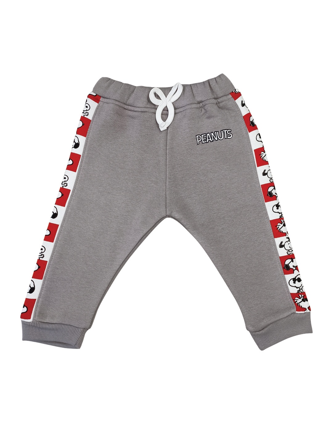 

Moms Love Infant Boys Grey Cotton Joggers with Snoopy Print Detail