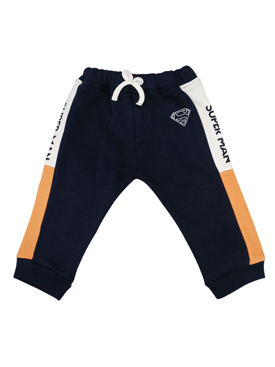 

Moms Love Infant Boys Navy Pure Cotton Joggers with Superman Print Detail, Navy blue