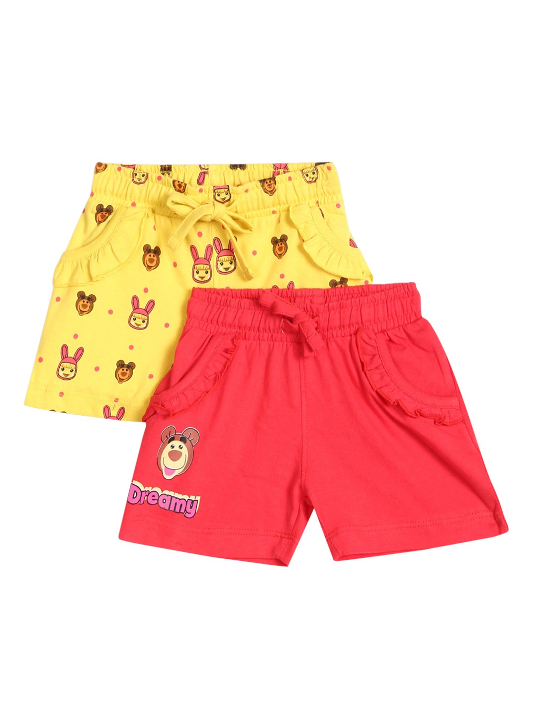

Colt Girls Pack of 2 Multicoloured Printed Regular Shorts, Multi