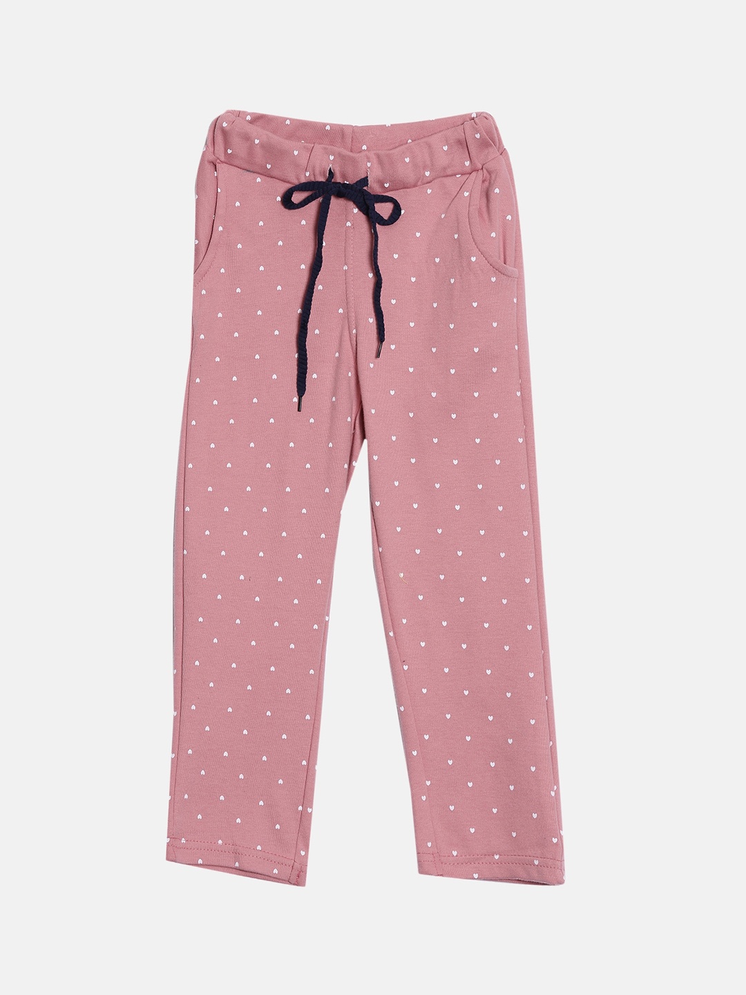 

Kryptic Girls Pink Printed Pure Cotton Track Pants