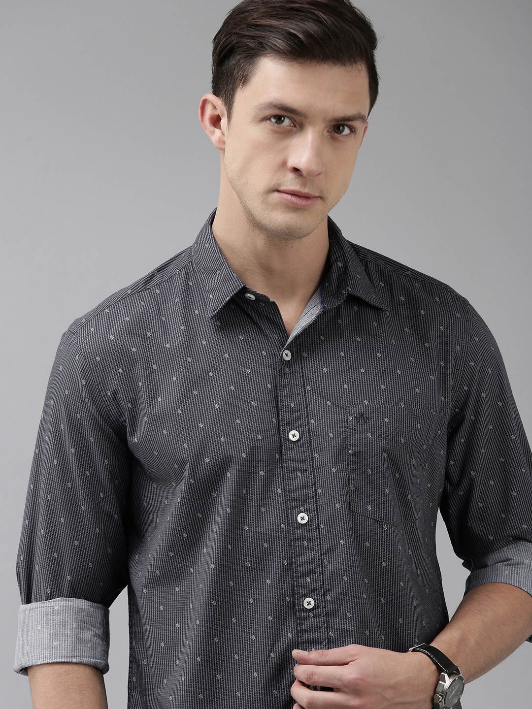 

Arrow Sport Men Black Slim Fit Opaque Printed Casual Shirt
