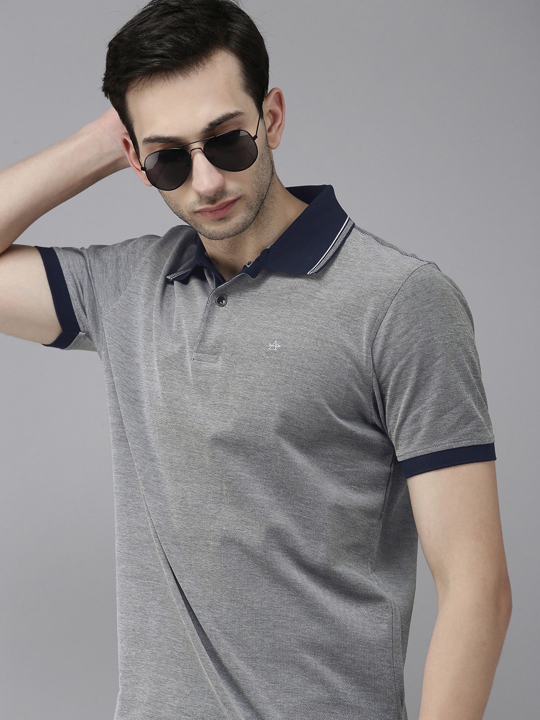 

Arrow Sport Men Grey Polo Collar T-shirt