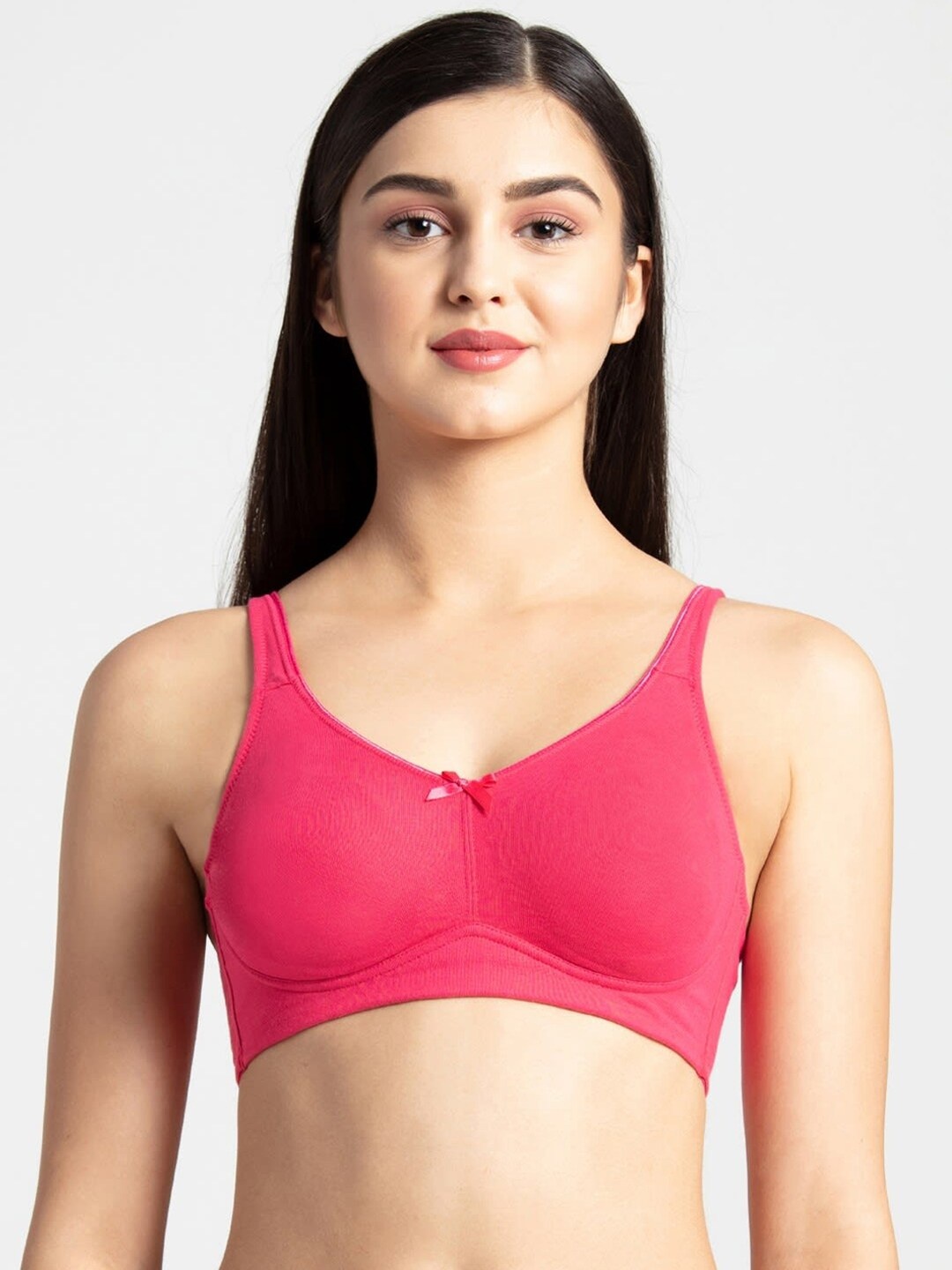 

Jockey Non Wired Non Padded Super Combed Cotton Stretch Full Coverage Everyday Bra, Pink