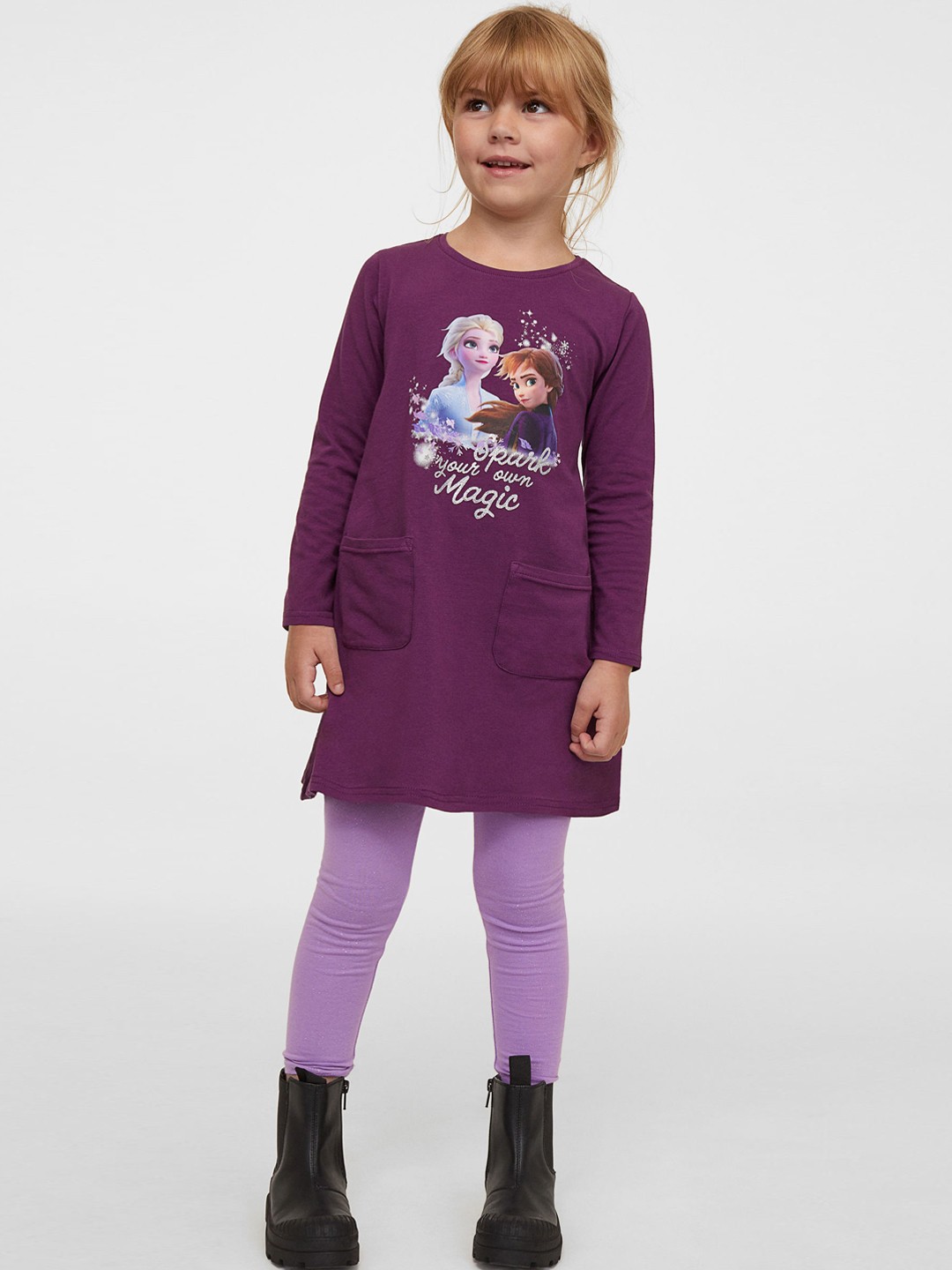 

H&M Girls Purple 2 Piece Printed Set