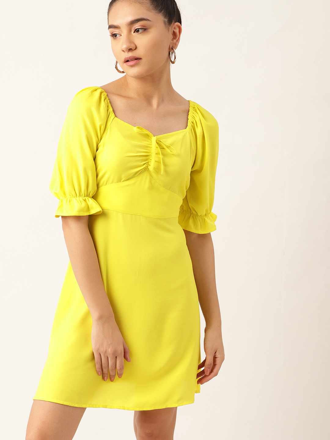 

DressBerry Green Solid A-Line Dress