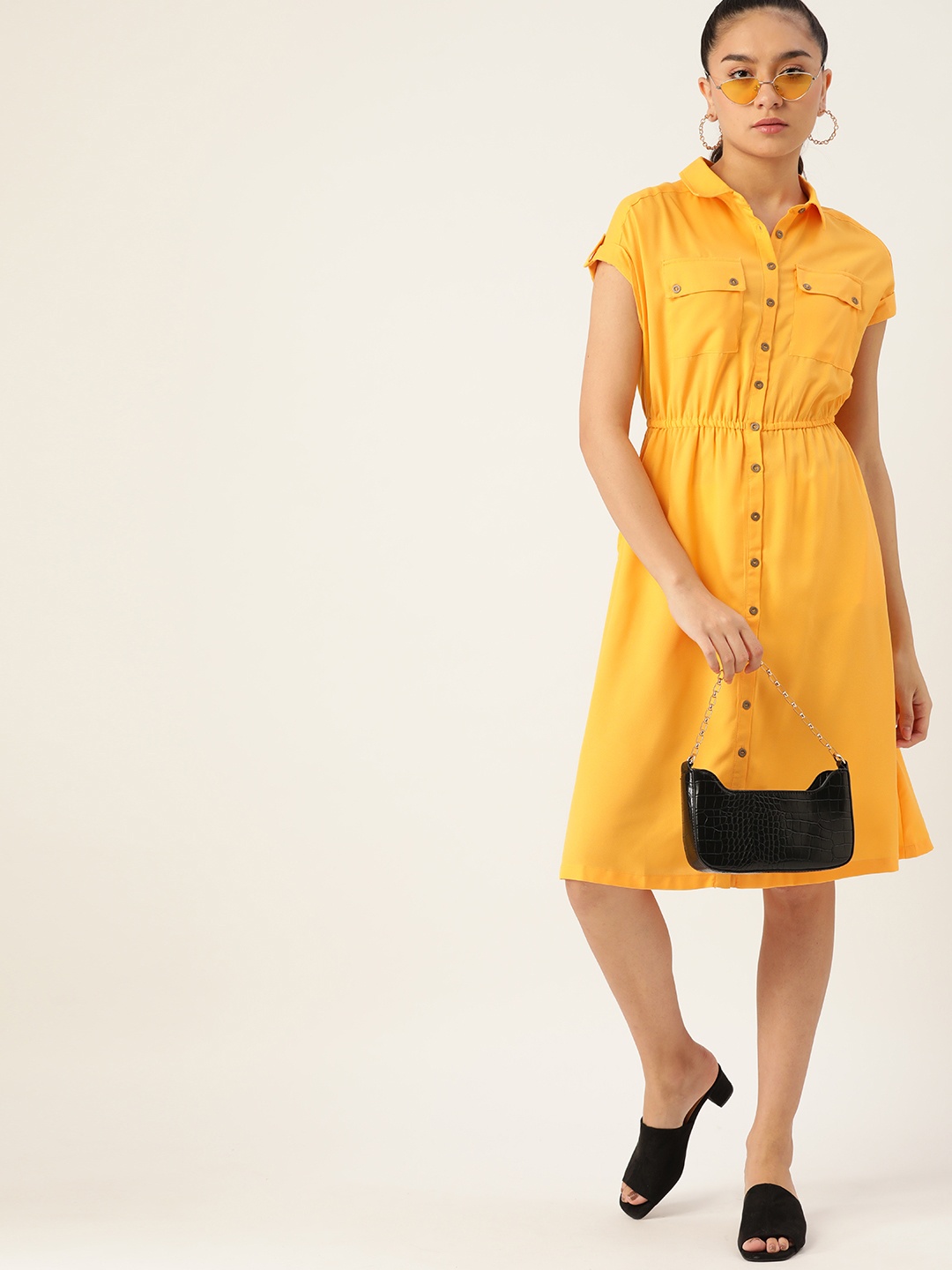 

DressBerry Yellow Shirt Dress