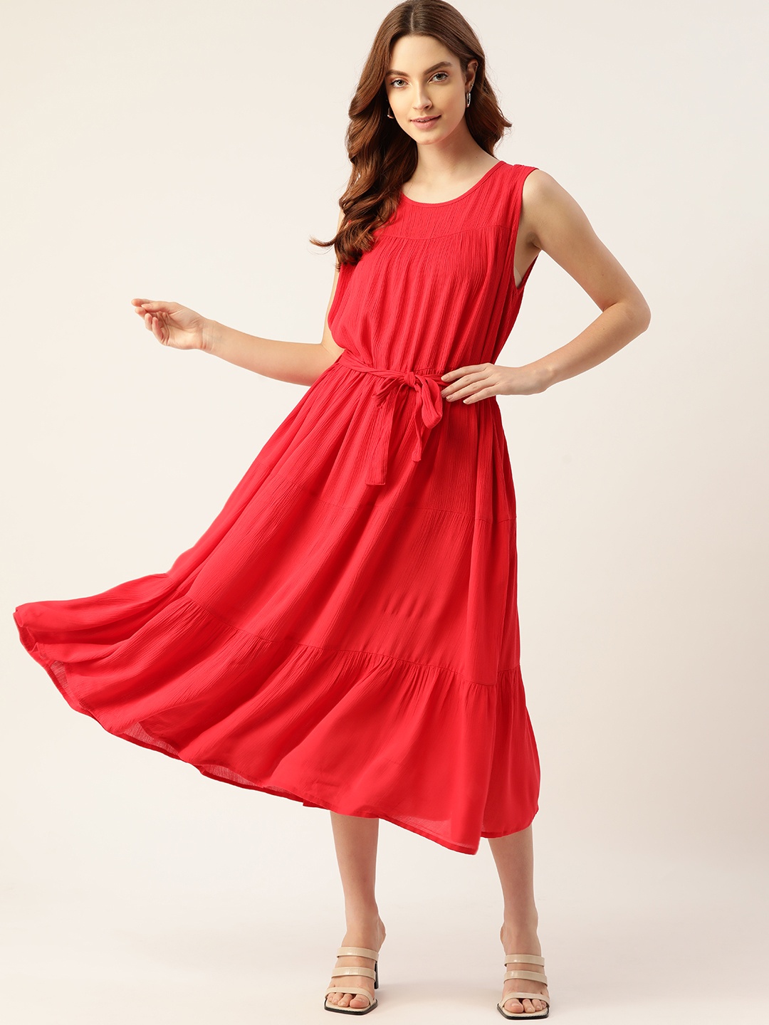 

DressBerry Red A-Line Midi Dress