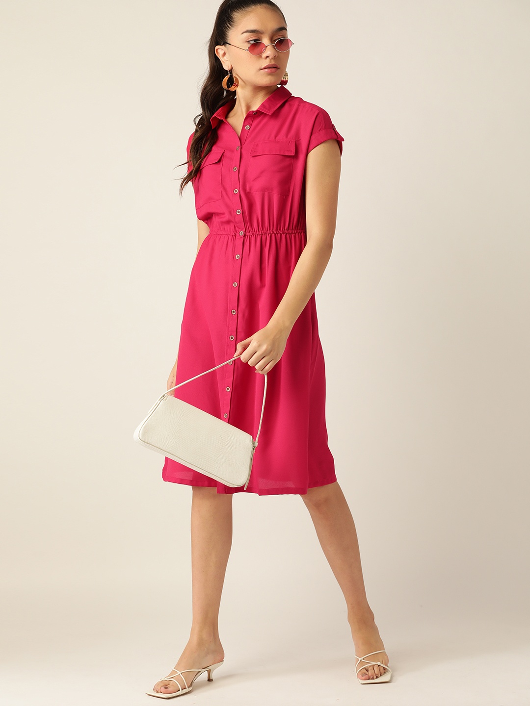 

DressBerry Fuchsia Pink Shirt Dress