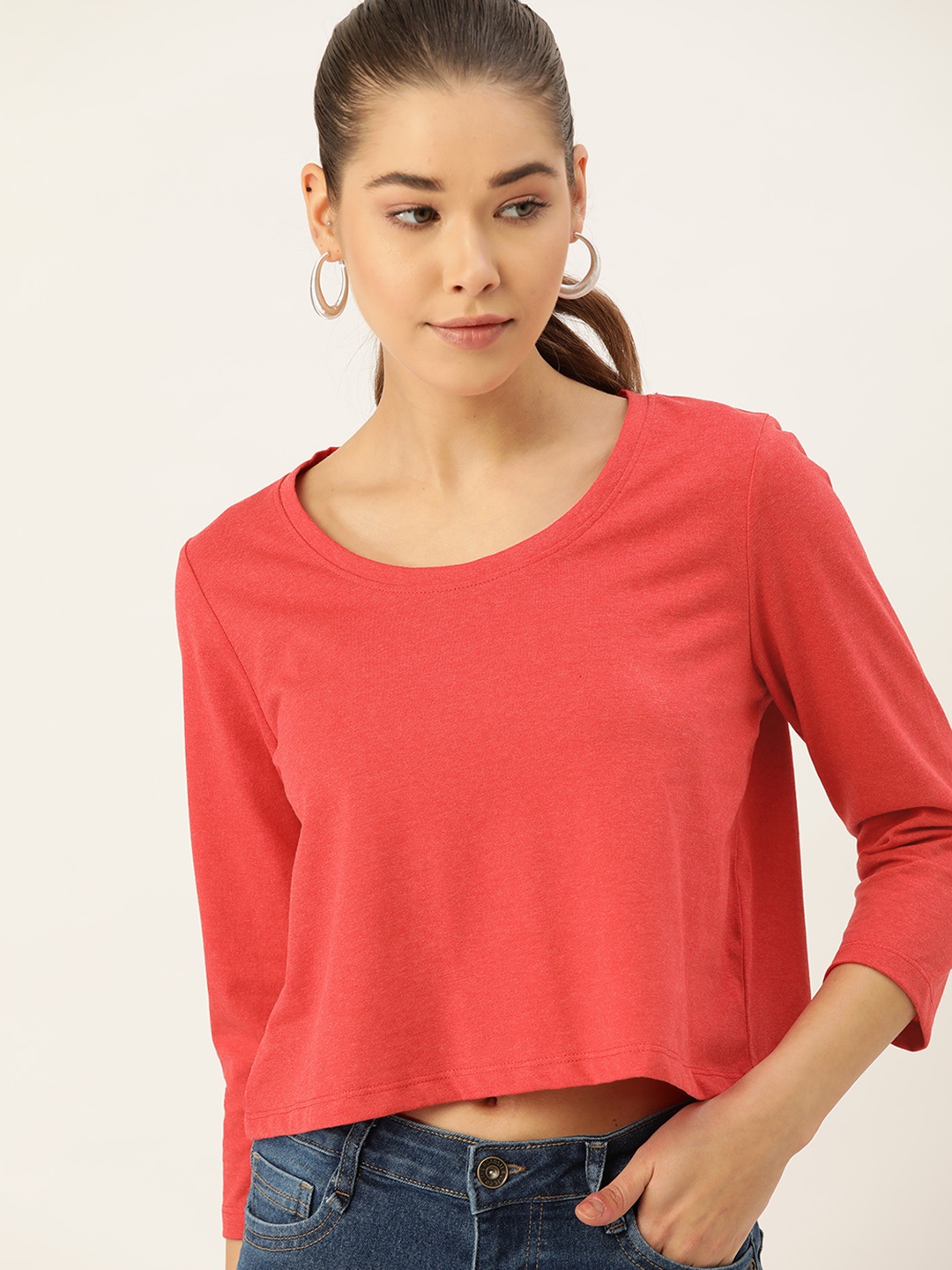 

DressBerry Women Red Solid T-shirt